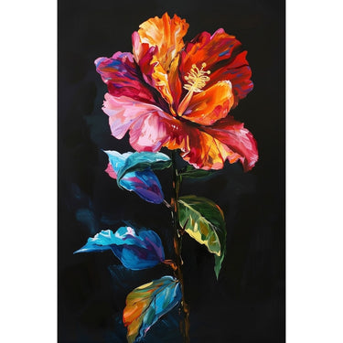 Flower Canvas with Black Background